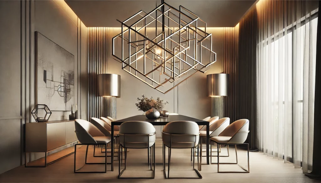 02 - Geometric Dining Room Shapes Ideas With Modern Light