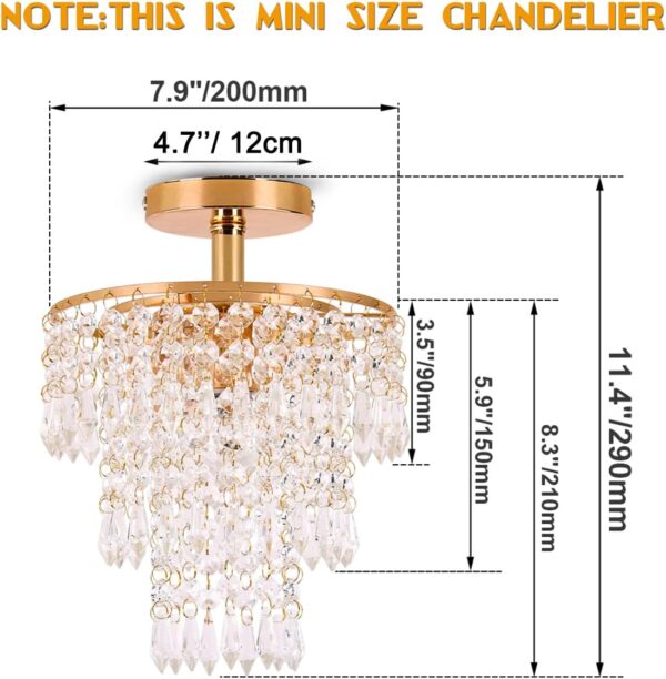 Crystal Chandelier with Beautiful Pendant Design dimension