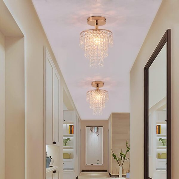 Crystal Chandelier with Beautiful Pendant Design dressroom