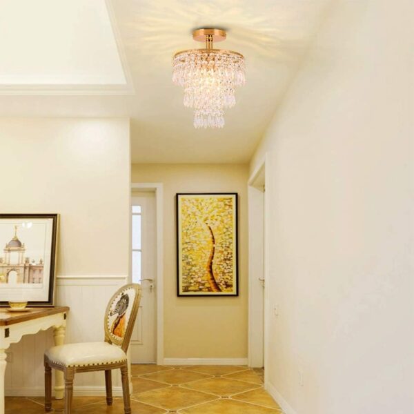 Crystal Chandelier with Beautiful Pendant Design hallway