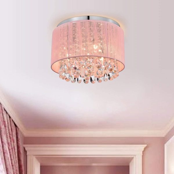 Elegant Crystal Ceiling Chandelier for Modern Flush Mount Lighting 5