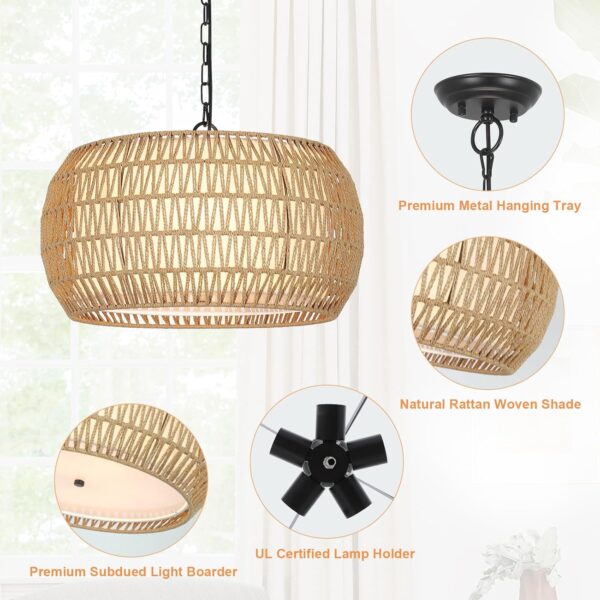 Farmhouse Chandelier Crafted With Rattan for Charm - Image 9