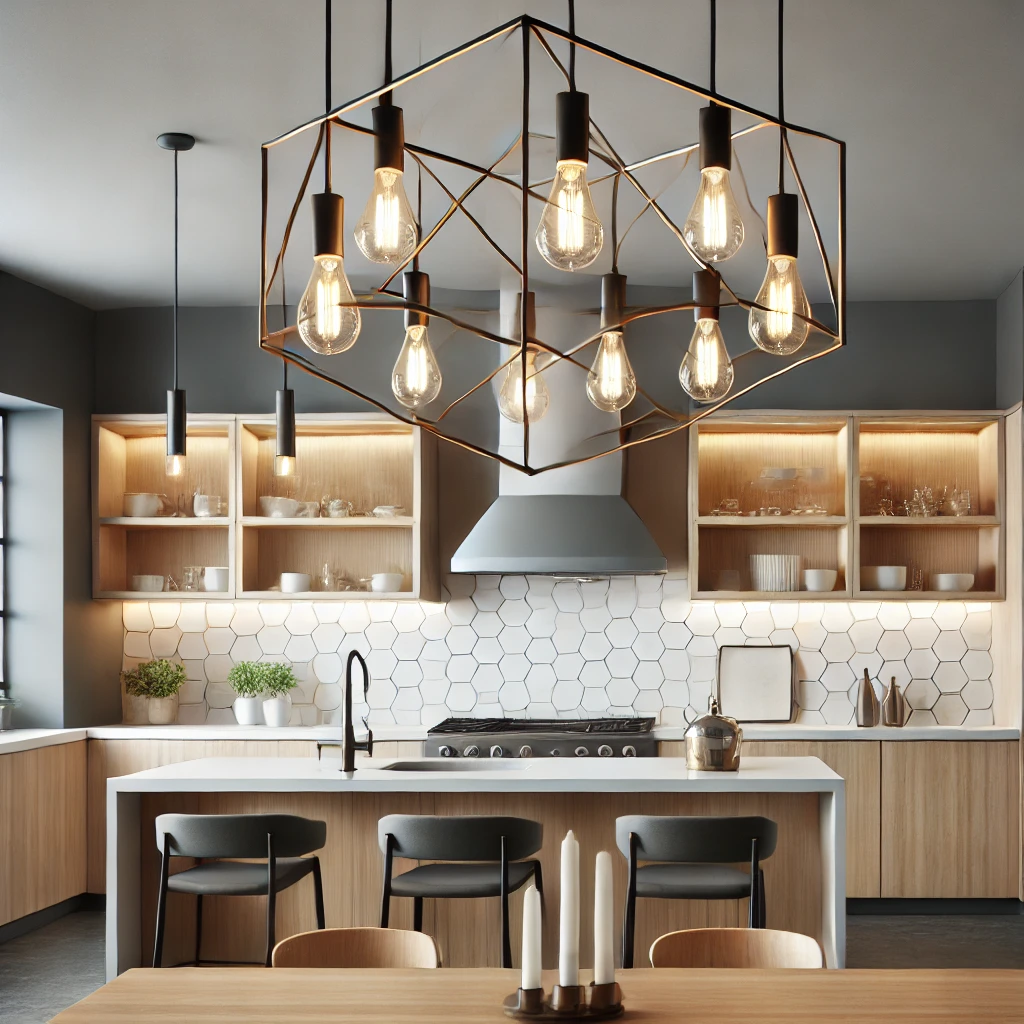 Geometric Chandeliers For Kitchens Ideas - 04