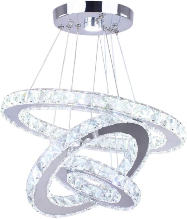 LED Chandelier with Crystal Ceiling Elegance