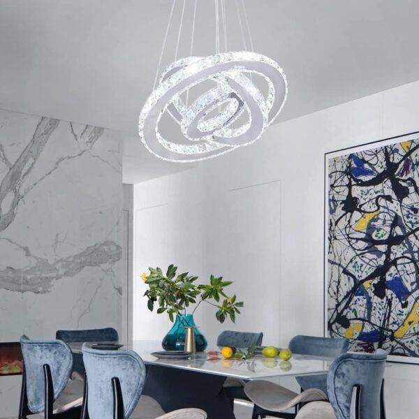 LED Chandelier with Crystal Ceiling Elegance dining area