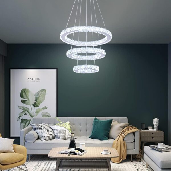 LED Chandelier with Crystal Ceiling Elegance living room