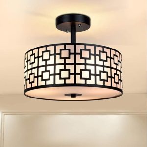 Modern Flush Mount Ceiling Light with 3-Light Drum Fixture 1