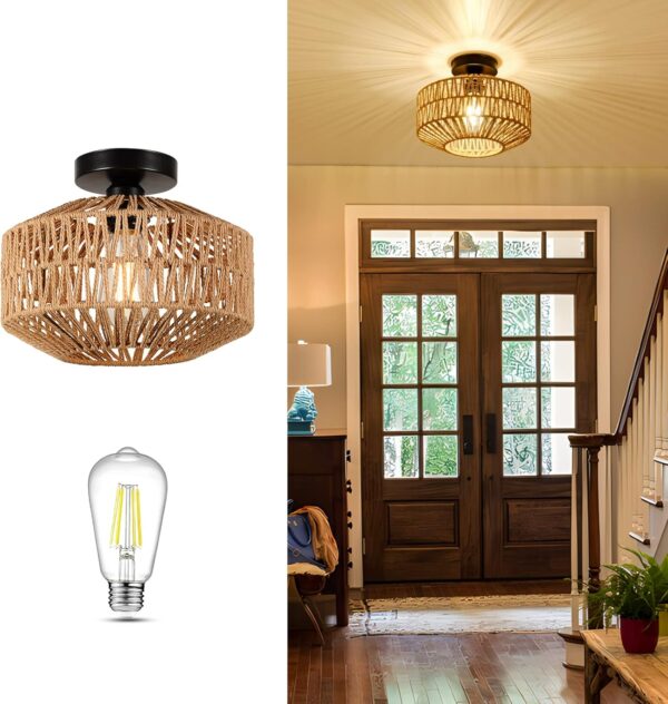 Rattan Chandelier Elegant Natural Lighting Design 1